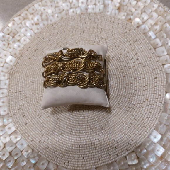 VINTAGE Women's Silver-Tone 2-Sides Stretch Balls Chain Link Bracelet - One Size - Picture 4 of 8